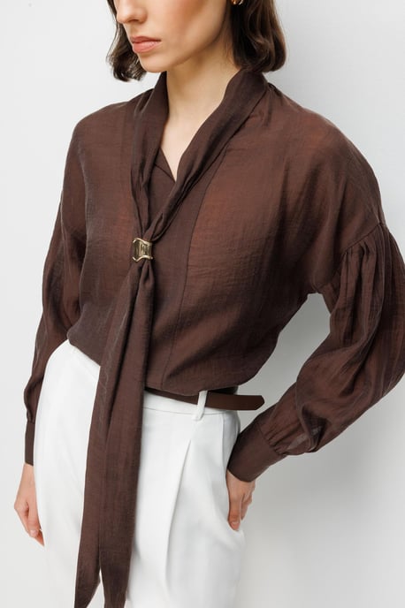 V-hals Blouse met Strikdetails - Image 4