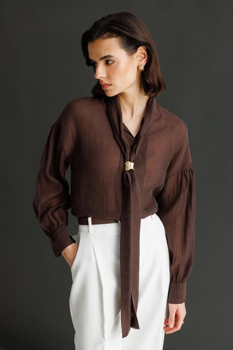 V-hals Blouse met Strikdetails - Image 5