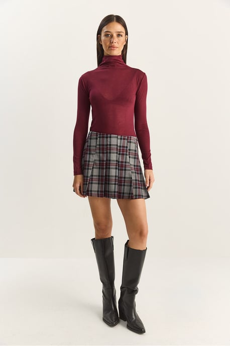 Fitted Lange Mouw Turtleneck Blouse - Image 3