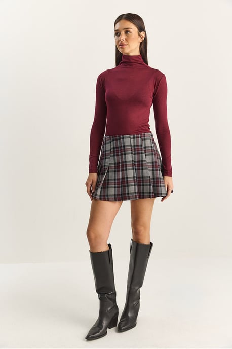 Fitted Lange Mouw Turtleneck Blouse - Image 4