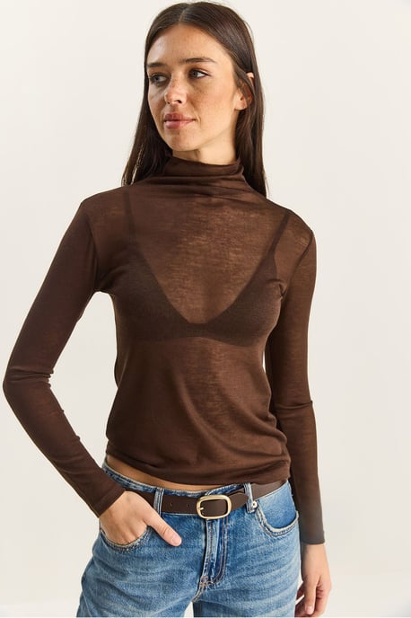 Aangesloten Lange Mouwen Colblouse - Image 6