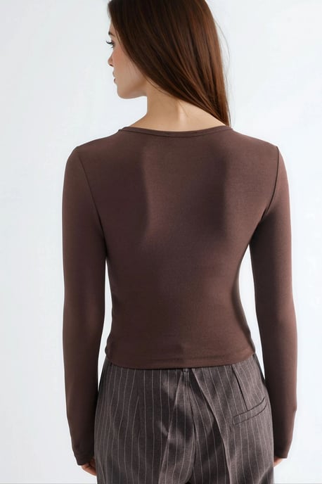 Langarm T-shirt met ronde hals - Image 3