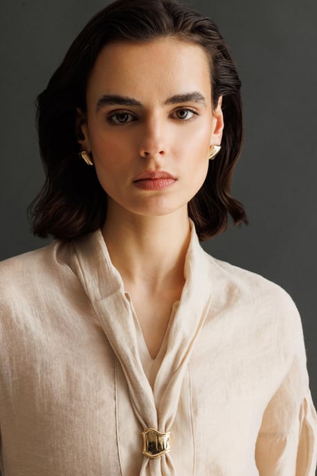 V-hals Blouse met Strikdetails - Image 3