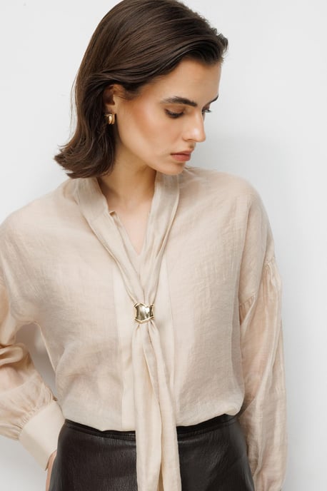 V-hals Blouse met Strikdetails - Image 4