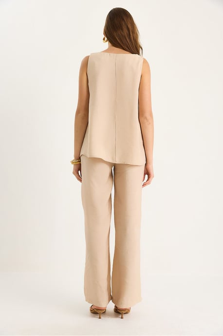 V-hals Katoenen Blouse-Broek Twee-Piece Set - Image 6