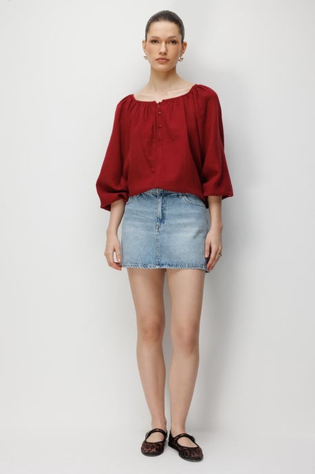 Geknoopte Mousseline Blouse - Image 2