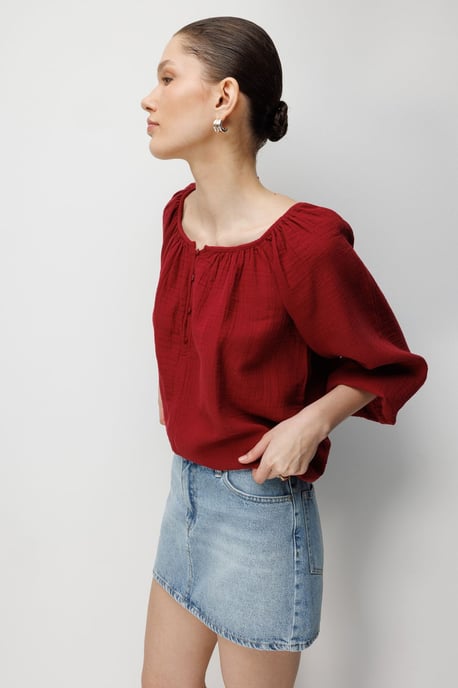 Geknoopte Mousseline Blouse - Image 3