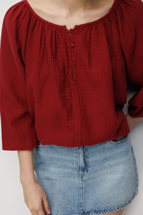Geknoopte Mousseline Blouse - Image 4