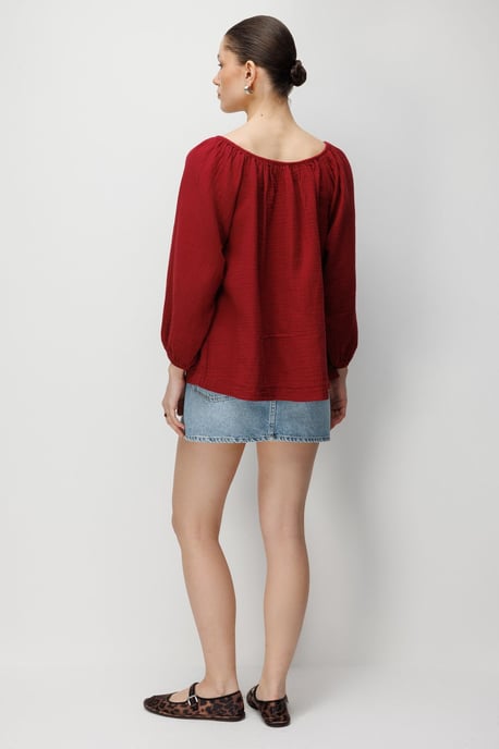 Geknoopte Mousseline Blouse - Image 5