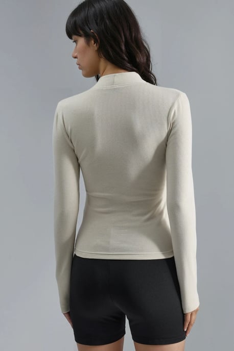 Slim Fit V-Hals Lange Mouw Blouse - Image 3