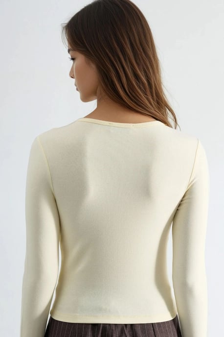 Langarmige Blouse met Ronde Hals - Image 3