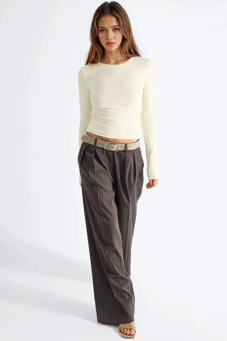 Langarmige Blouse met Ronde Hals - Image 4