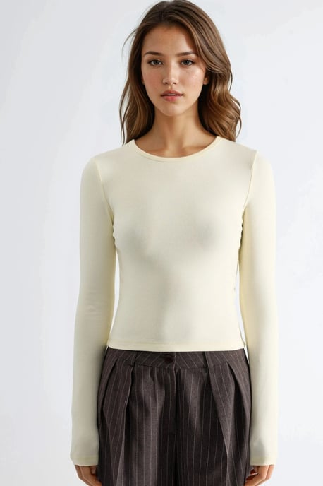 Langarmige Blouse met Ronde Hals - Image 6