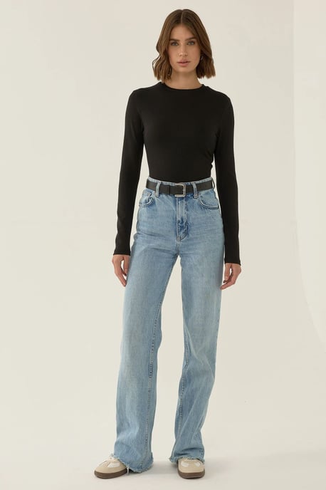 Slim Fit Lange Mouw Crew Neck Bodysuit - Image 2