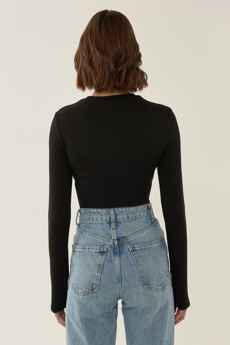 Slim Fit Lange Mouw Crew Neck Bodysuit - Image 6