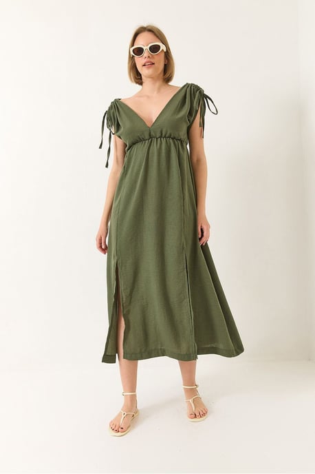 V-hals Maxi jurk met Split - Image 2