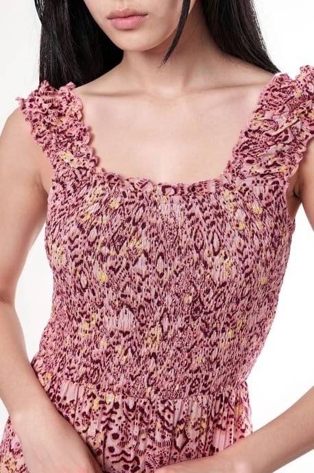Paisley Print Maxi Jurk met Vierkante Kraag - Image 6