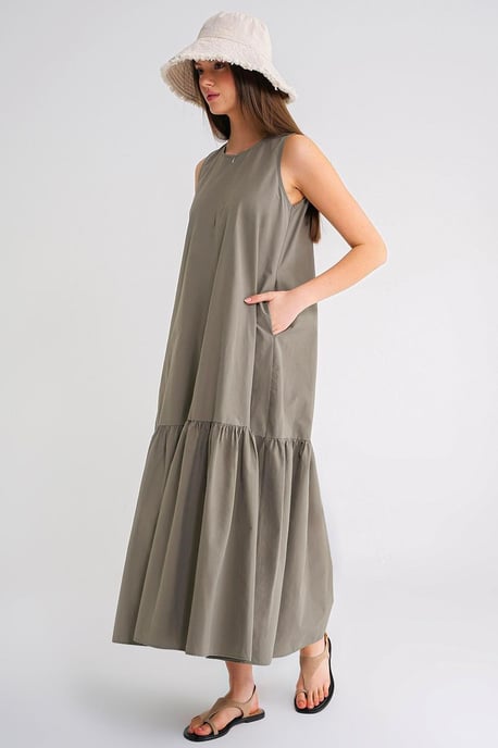 Maxi-jurk met Kraag en Rimpeldetails - Image 1