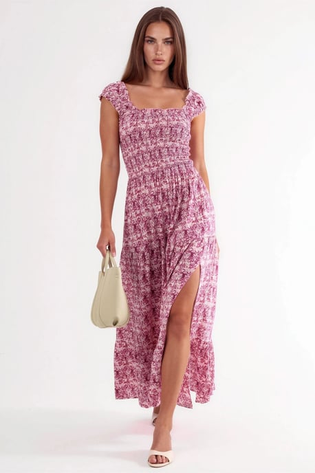 Paisleyprint Maxi-jurk met Vierkante Kraag - Image 2