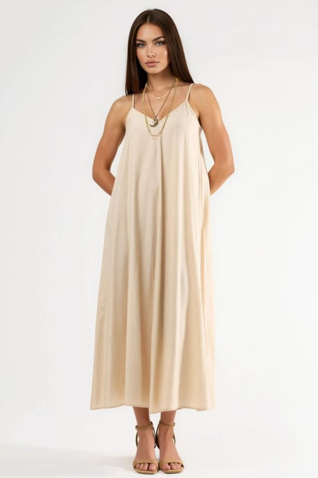 V-hals Midi Slipdress - Image 1