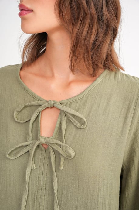 V-hals Midi-jurk met striksluiting - Image 6