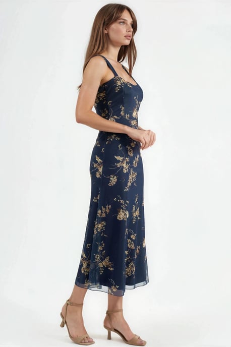 Bloemen Midi-jurk met Hartkraag - Image 3