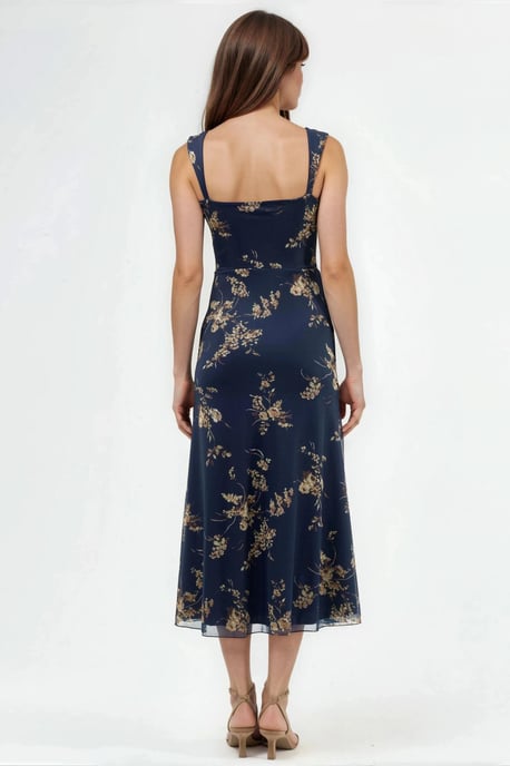 Bloemen Midi-jurk met Hartkraag - Image 4