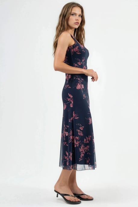 Bloemen Midi-jurk met Hart Kraag - Image 2