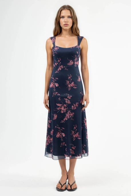 Bloemen Midi-jurk met Hart Kraag - Image 6