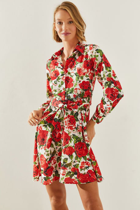 Bloemen Mini Jurk met Ceintuur - Image 2