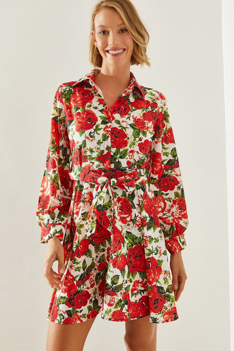 Bloemen Mini Jurk met Ceintuur - Image 4