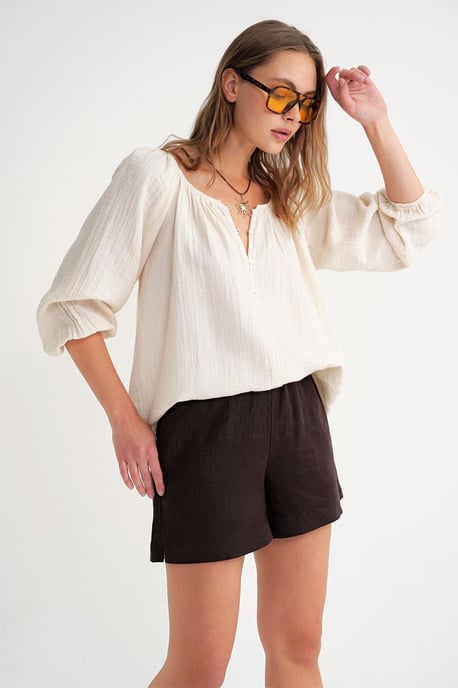 Geknoopte Mousseline Blouse - Image 3