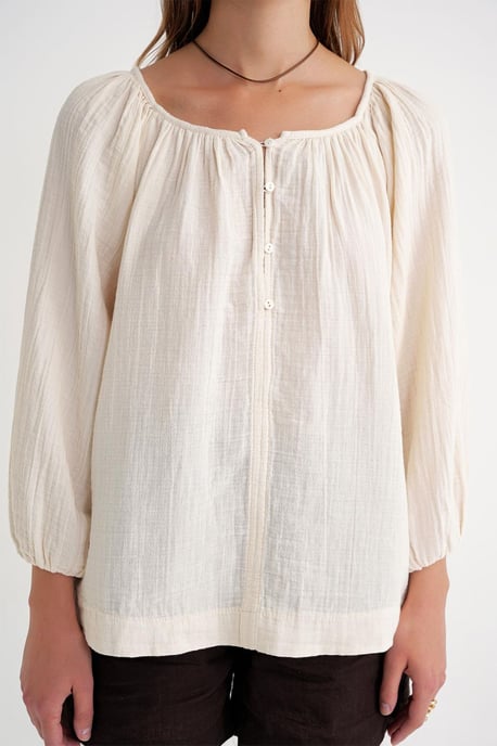 Geknoopte Mousseline Blouse - Image 5