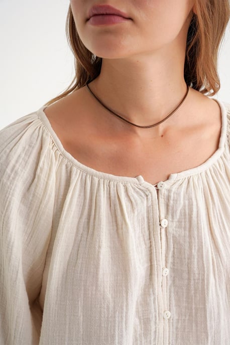 Geknoopte Mousseline Blouse - Image 6