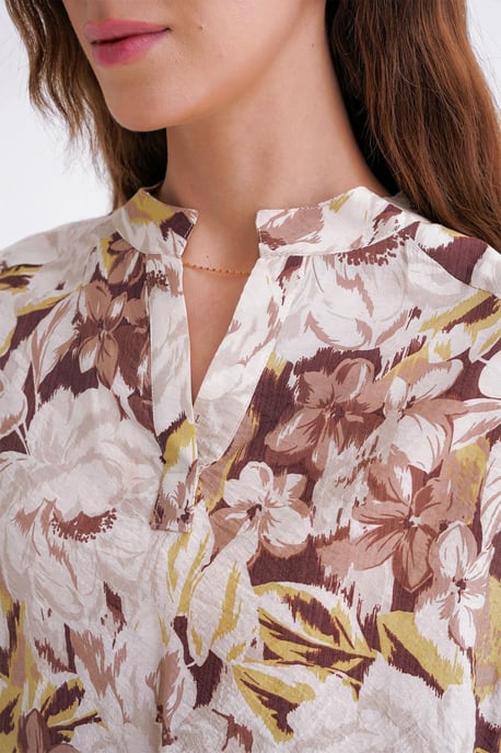 Bloemdruk Lange Mouw Mandarin Kraag Blouse - Image 5