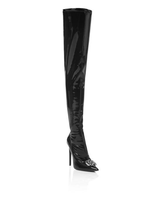 Laarzen Hakken Overknees Gothic Plein - Image 1