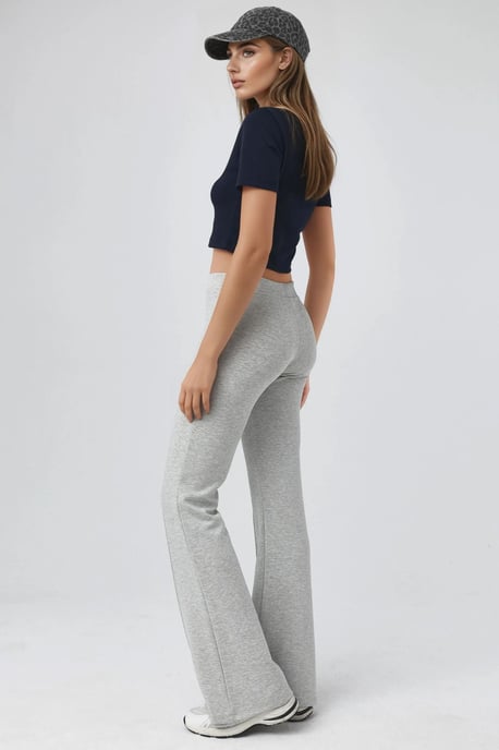 Geribbelde Elastische Uitlopende Broek - Image 4
