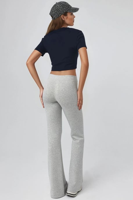 Geribbelde Elastische Uitlopende Broek - Image 5