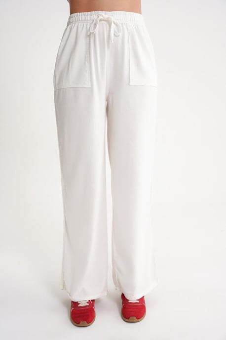 Middenhoge Rechte Pantalon van Katoen met Striksluiting - Image 6