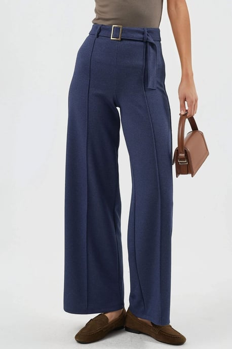Hoge Taille Rechte Broek met Ceintuur - Image 1