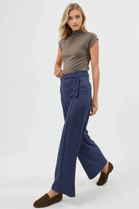 Hoge Taille Rechte Broek met Ceintuur - Image 3