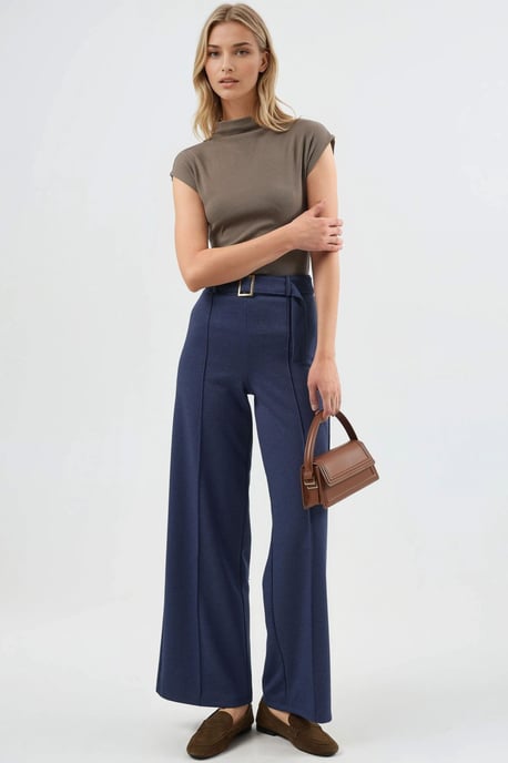 Hoge Taille Rechte Broek met Ceintuur - Image 5