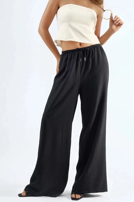 Wijde Pijpen Drawstring Taille Broek met Zakken - Image 1