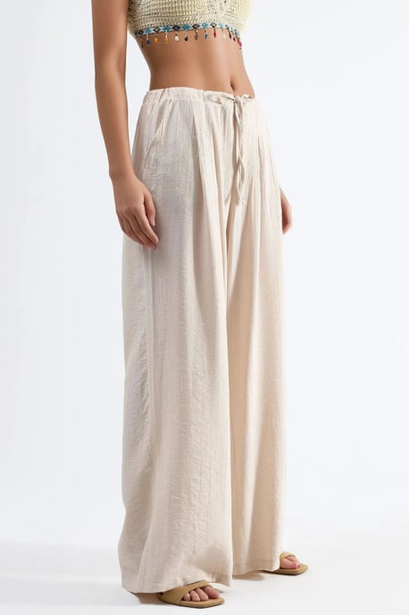 Brede Pijpen Casual Broek met Touwtjes - Image 1