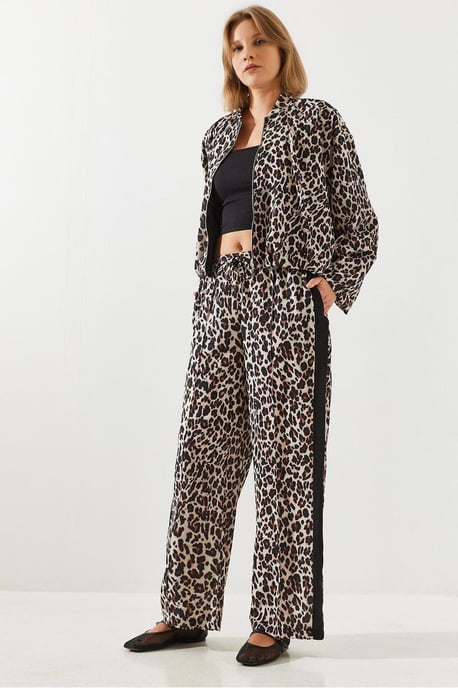 Hoge Taille Luipaardprint Wijde Pantalon - Image 1