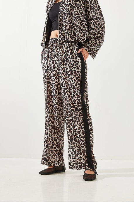 Hoge Taille Luipaardprint Wijde Pantalon - Image 3