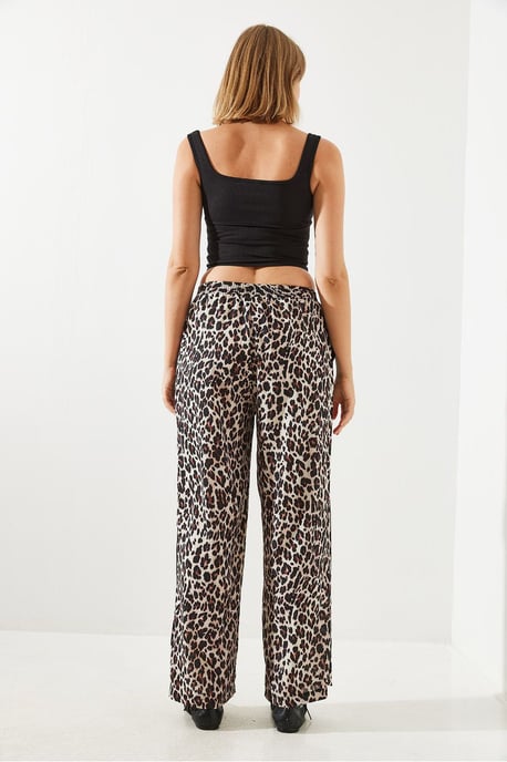 Hoge Taille Luipaardprint Wijde Pantalon - Image 5