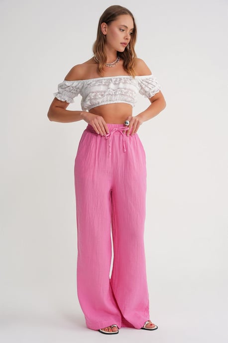 Hoge Taille Geweven Mousseline Stof Broek - Image 2