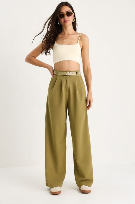 Gesp Breit Leg Tricot Broek - Image 1