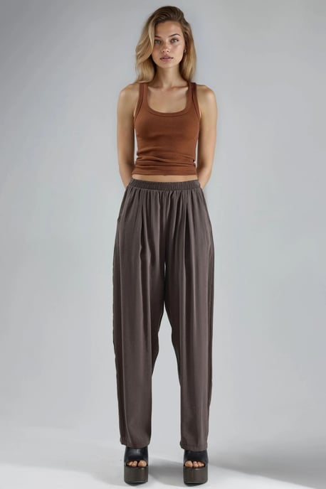 Brede Pijpen Plissé Broek - Image 6